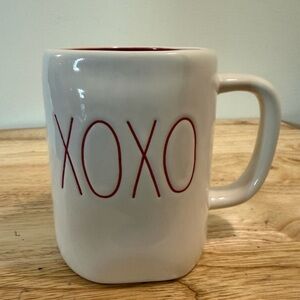 Rae Dunn XOXO Mug with Red Letters and Red Interior